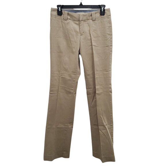 Banana Republic The Logan Fit Women's Khaki Flat Front‎ Stretch Trousers Size 00 - Picture 1 of 7